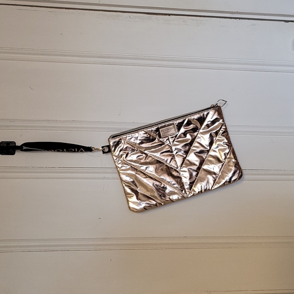 Trio of Victoria's Secret gold and pink sparkle pouches wristlets - Picture 11 of 13